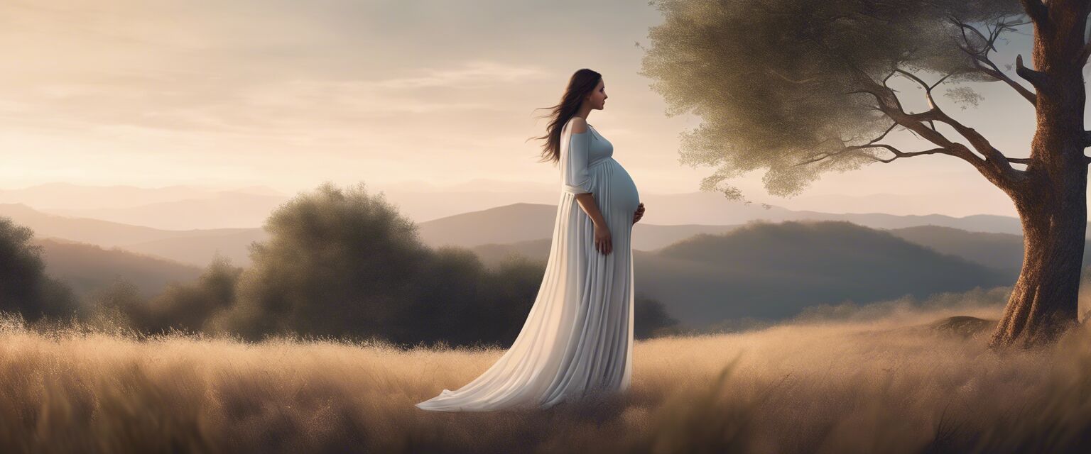 Eco-friendly maternity dress illustration