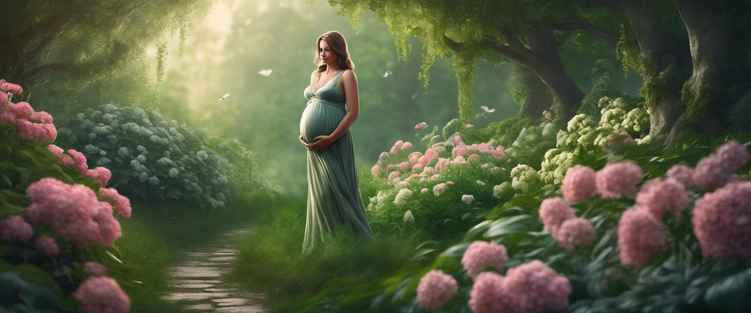 Eco-friendly maternity dresses illustration