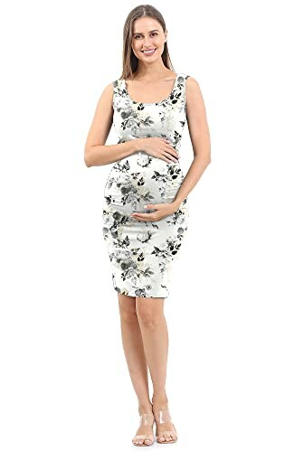 Pregnant woman in floral dress