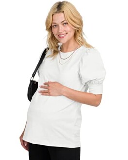 Short-Sleeve Maternity Blouse Shirt